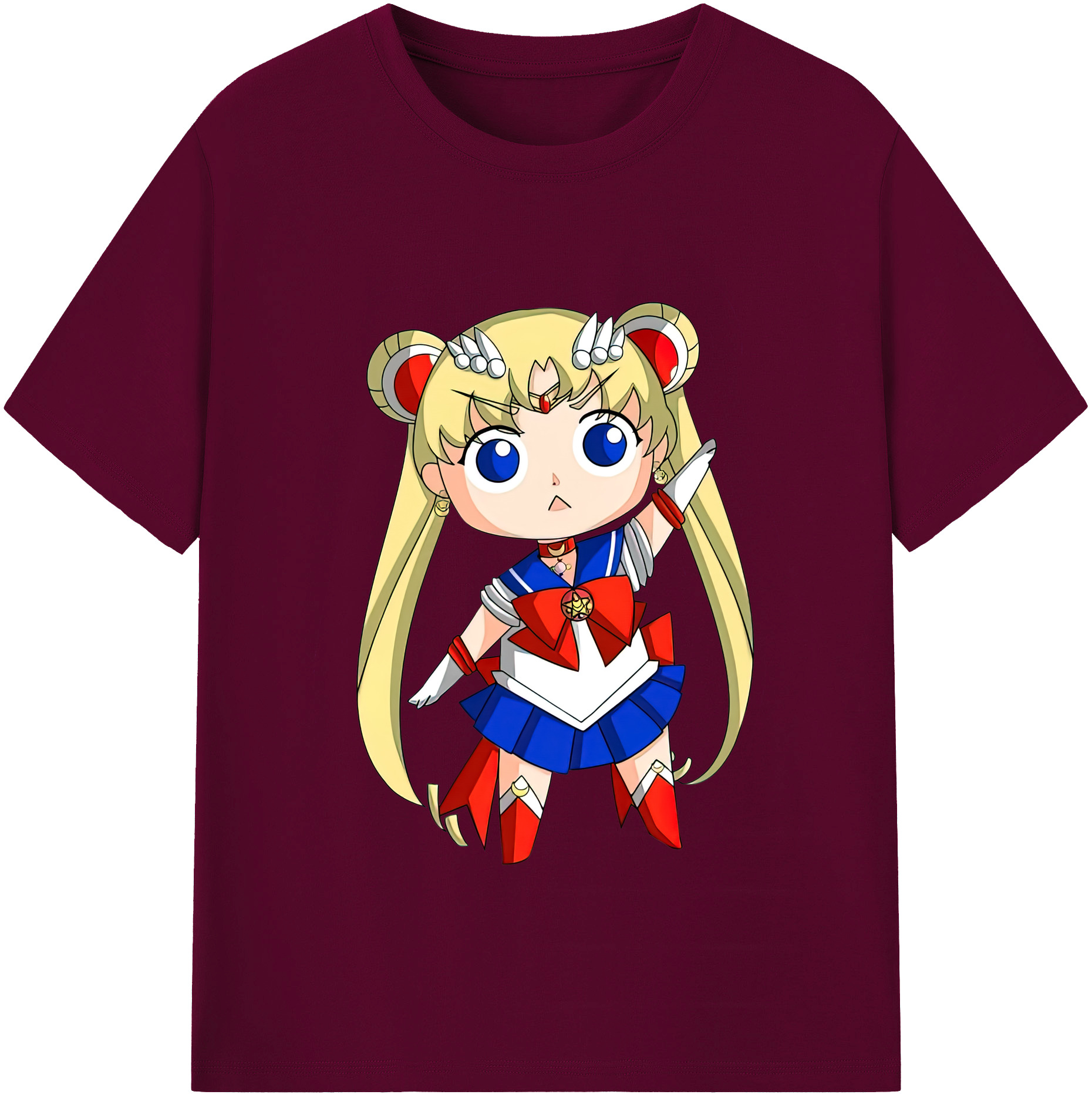 （画像用） 美少女戦士セーラームーン 月野 うさぎ つきの うさぎ Sailor Moon Tsukino Usagi レディースカジュアルプリントTシャツ（綿100％）